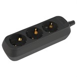 Колодка удлинителя 3-м с заземл. черн. KX-3e-B Эра Б0061718 1810927