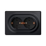 Розетка 2-м СП Florence 16А IP20 с заземл. винт. клеммы черн. 1E10401303 OneKeyElectro 2172813 1656716