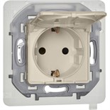 Розетка 1-м СП Inspiria 16А IP44 250В 2P+E защ. шторки с крышкой немецк. стандарт механизм сл. кость Leg 673741 1445262