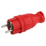 Вилка прямая V8-RED-IP44 16А IP44 з/з каучук красн. Эра Б0044547 1428682