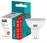 Лампа светодиодная 8Вт MR16 софит 4000К нейтр. бел. GU5.3 12-24В низковольтная IEK LLE-MR16-08-12-24-40-GU5 1386031