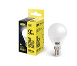 Лампа светодиодная ECO G45 9Вт шар 3000К E14 230В IEK LLE-G45-9-230-30-E14 1273611