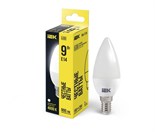 Лампа светодиодная Eco 9Вт C35 свеча 4000К нейтр. бел. E14 230В IEK LLE-C35-9-230-40-E14 1273609