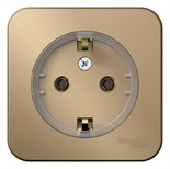 Розетка 1-м ОП Blanca 16А IP20 250В с заземл. без защ. шторок с изолир. пластиной (компакт) титан SE BLNRA110114 1210592