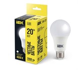 Лампа светодиодная Eco 20Вт A60 грушевидная 4000К нейтр. бел. E27 230В IEK LLE-A60-20-230-40-E27 463151