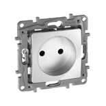Розетка 1-м СП Etika 16А IP31 250В 2P без заземл. защ. шторки немецк. стандарт винтов. клеммы механизм алюм. Leg 672434 1066924