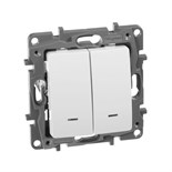 Переключатель 2-кл. СП Etika Plus 10А IP20 250В 10AX с подсветкой безвинтов. зажимы механизм бел. Leg 672216 1066897