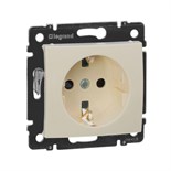 Розетка 1-м СП Valena 16А IP21 230/250В 2P+E с заземл. защ. шторки на винтах механизм сл. кость Leg 774321 38272