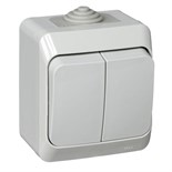 Выключатель 2-кл. ОП Этюд 10А IP44 10AX сер. SE BA10-042C 97303