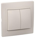 Выключатель 2-кл. СП Кварта 10А IP20 ВС10-2-0-ККм крем. IEK EVK20-K33-10-DM 245489