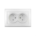 Розетка 2-м СП Севиль 16А IP22 без заземл. защ. шторки бел. UNIVersal С0048 385128