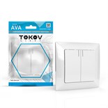 Выключатель 2-кл. СП AVA 10А IP20 с индикатором в сборе бел. TOKOV LIGHT TKL-AV-V2IF-C01 1909891
