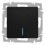 Выключатель Accent 6-102-05 с подсветкой 10А-250В IP20 СУ AL/CU антрацит Intro Б0063475 1931313
