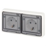 Розетка Эксперт 11-2524-01 2х2P+E гориз. IP55 шторки 16А-250В СУ бел. Эра Б0063254 1871644