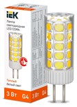 Лампа светодиодная CORN 3Вт капсула 3000К G4 12В керамика IEK LLE-CORN-3-012-30-G4 1532216