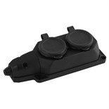Колодка удлинителя 2-м с заземл. 16А IP44 K-2e-B-IP44 каучук черн. Эра Б0044544 1384434