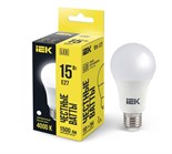 Лампа светодиодная Eco 15Вт A60 грушевидная 4000К нейтр. бел. E27 230В IEK LLE-A60-15-230-40-E27 463149