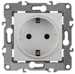 Розетка 1-м СП Эра12 12-2101-01 16А IP20 16AX 250В 2P+E Schuko механизм бел. Эра Б0014675 1193556