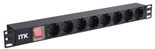 Блок розеток 8-м PDU 1U вх. C14 немецк. стандарт с LED-выкл. без шнура алюм. профиль ITK PH12-8D3 301965