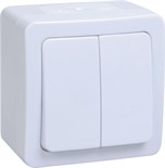 Выключатель 2-кл. ОП Гермес Plus 10А IP54 ВС20-2-0-ГПБ бел. IEK EVMP20-K01-10-54-EC 263742