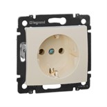 Розетка 1-м СП Valena 16А IP20 с заземл. на винтах механизм сл. кость Leg 774320 33849