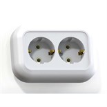 Розетка 2-м СП Валентина РС16-830 16А IP20 с заземл. бел. Кунцево 5447 4944