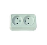 Розетка 2-м ОП 16А IP20 без заземл. бел. Makel 45117 56657