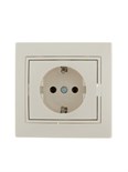 Розетка 1-м СП Mira 16А IP20 с заземл. со вставкой керамика крем. LEZARD 701-0303-122 193071