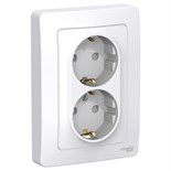 Розетка 2-м СП Blanca 16А IP20 250В с заземл. защ. шторки бел. SE BLNRS001121 1210265