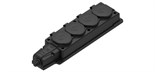 Колодка удлинителя 4-м MultiSet 16А 250В IP44 с заземл. каучук черн. SE MST4104BK 1816841