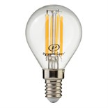 Лампа светодиодная филаментная RS F P45 E14 7W 220-240V 2700К 7Вт 810лм Ra 90 шар Русский Свет 15011245089 1837337