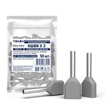 Наконечник штыревой втулочный изолированный двойной НШВИ(2) 0.75-10 TOKOV ELECTRIC TKE-NSVI2-0.75-10-C06/50 1800996