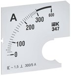 Шкала сменная для амперметра Э47 300/5А-1.5 72х72мм IEK IPA10D-SC-0300 1791691