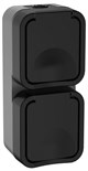 Розетка 2-м ОП TORS 16А IP55 TS132 вертик. с заземл. с крышкой графит IEK TS-R26-16-55-V-K53 1761222