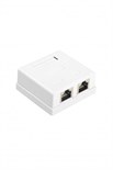 Розетка компьютерная 2-м ОП SB1-2-8P8C-C6-SH-WH RJ45 (8P8C) кат.6 экранир. Dual IDC Hyperline 430237 1523942