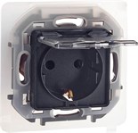 Розетка 1-м СП Inspiria 16А IP44 250В 2P+E защ. шторки с крышкой немецк. стандарт механизм антрацит Leg 673743 1445260