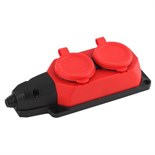 Колодка удлинителя 2-м с заземл. 16А IP44 K-2e-RED-IP44 каучук красн. Эра Б0044551 1384435