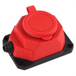 Колодка удлинителя 1-м с заземл. 16А IP44 K-1e-RED-IP44 каучук красн. Эра Б0044550 1384433