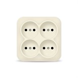 Розетка 4-м ОП 10А IP20 квадрат. без заземл. сл. кость IONICH 1453 538275