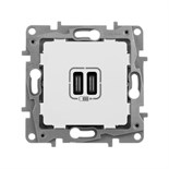 Устройство зарядное Etika с двумя USB-разъемами тип C-тип C 240В/5В 3000мА сл. кость Leg 672335 537665