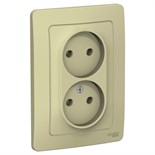 Розетка 2-м СП Blanca 16А IP20 250В без заземл. без защ. шторок беж. SE BLNRS000027 520085