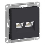 Розетка компьютерная 2-м AtlasDesign RJ45 кат.5E механизм карбон SE ATN001085 1240556