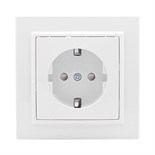 Розетка 1-м СП Минск 16А IP20 с заземл. защ. шторки бел. Basic EKF ERR16-028-100 453864