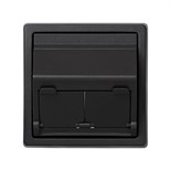 Адаптер на 2 RJ45(12) коннектора 75528; 75540; 75541; 75544-39 75542-30 наклонный Simon73 Loft графит 73086-62 393415