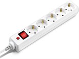 Удлинитель с сетевым фильтром 5х1.8м с заземл. 10А IP20 500SH-1.8-W 2.2кВт CCA бел. BURO 992284 390152