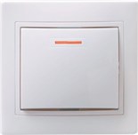 Выключатель 1-кл. СП Кварта 10А IP20 ВС10-1-1-КБ с индикацией бел. IEK EVK11-K01-10-DM 245487