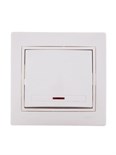 Выключатель 1-кл. СП Mira 10А IP20 с подсветкой со вставкой крем. LEZARD 701-0303-111 193140