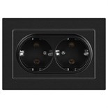 Розетка Accent 6-205-05 2X2P+E Schuko 16А-250В IP20 СУ AL/CU антрацит Intro Б0063494 1931493