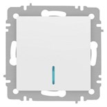 Выключатель Accent 6-102-01М с подсветкой 10А-250В IP20 СУ AL/CU бел. матов. Intro Б0063466 1931309