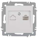 Розетка Intro Accent 6-303-01 информационная RJ45 IP20 СУ бел. Intro Б0063624 1913957